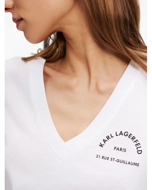 Karl Lagerfeld White Rue St-Guillaume T-Shirt
