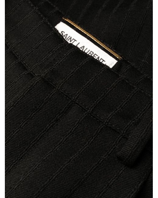 Saint Laurent Black Striped Straight-leg Trousers