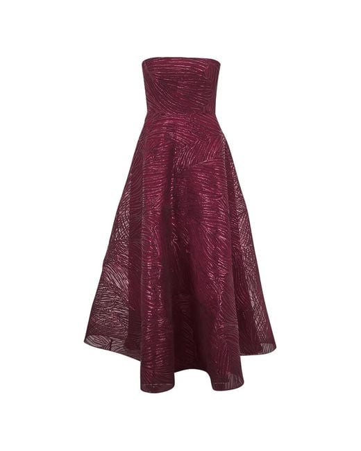 Naeem Khan Purple Strapless Maxi Dress