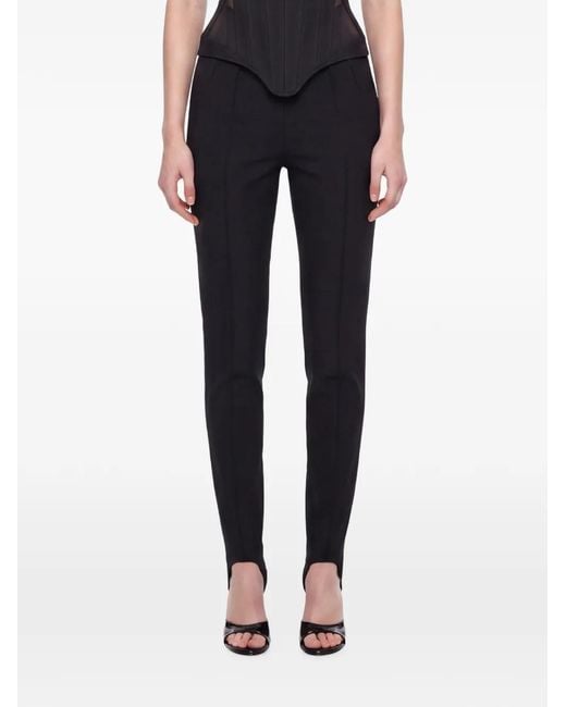 Mugler Black Stirrup-Cuff Slim-Fit Trousers
