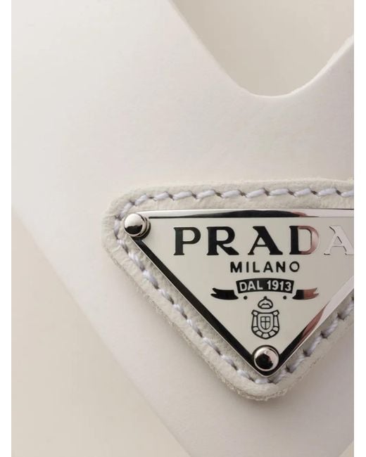 Prada White Rubber Thong Sandals for men