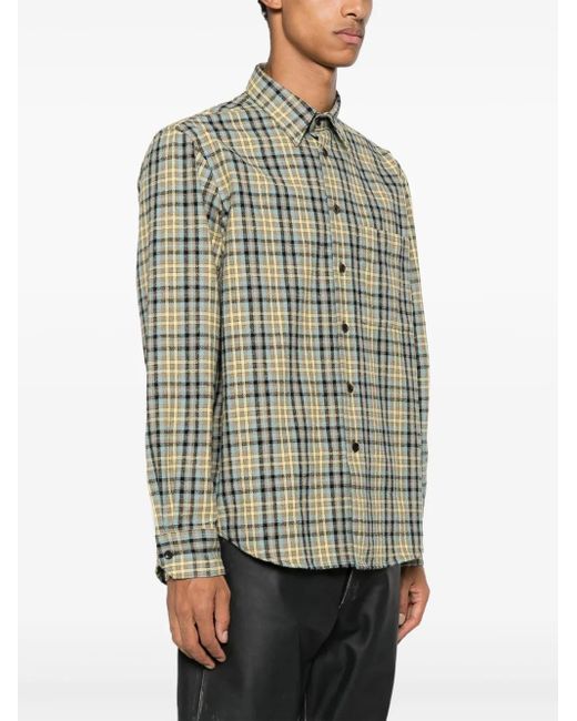 sunflower Yellow Ace Plaid-Pattern Shirt for men