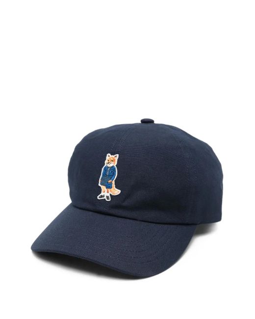 Cappello Da Baseball Con Ricamo di Maison Kitsuné in Blue da Uomo