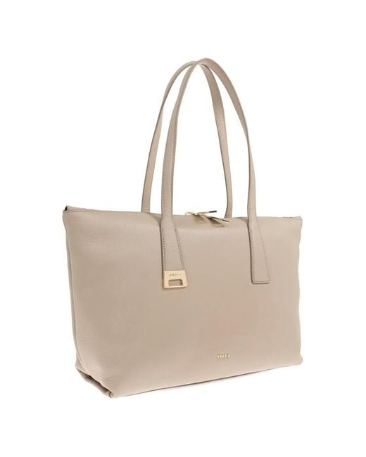 Furla Natural Medium Olivia Leather Tote Bag