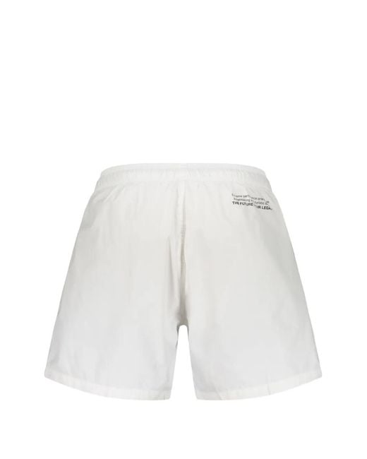 Philipp Plein White Logo-Patch Drawstring Swim Shorts for men