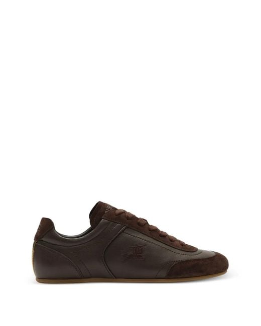 Burberry Brown Leather Knight Runner Sneakers