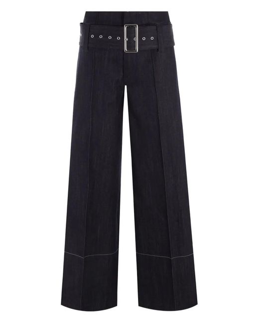 10 Corso Como Blue Belted Wide-Leg Trousers