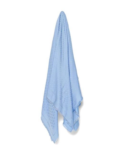 Boss Blue Fringed Scarf
