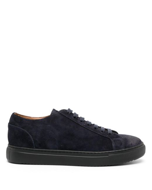 Doucal's Blue Low-top Suede Sneakers for men