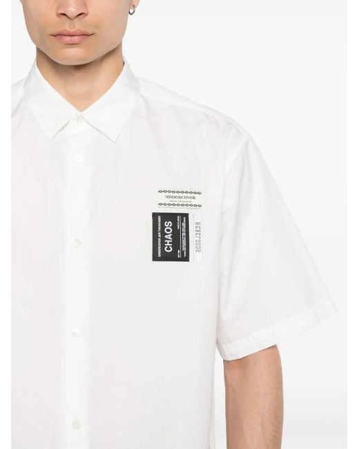 Undercover White Logo-Patch Cotton Shirt for men
