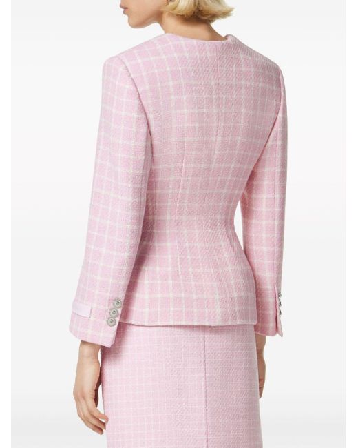 Veste à carreaux Versace en coloris Pink