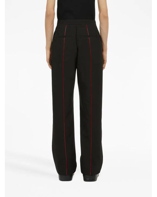 Ferragamo Black Contrasting-Trim Cotton Track Pants for men