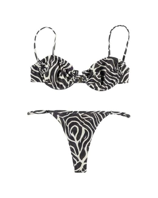 MATINEÉ Metallic Marina Zebra-Print Bikini