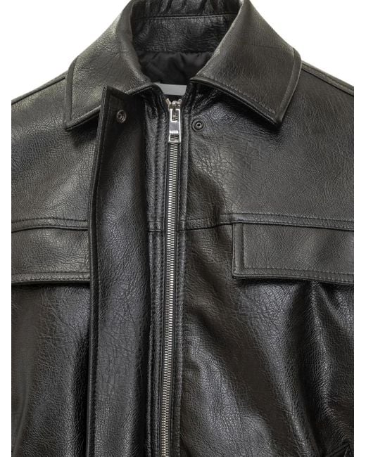 Chaqueta Bómber Con Bolsillos Con Solapa MSGM de color Black