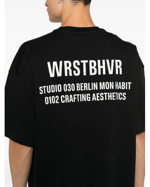 WRSTBHVR Black T-Shirt À Logo Imprimé