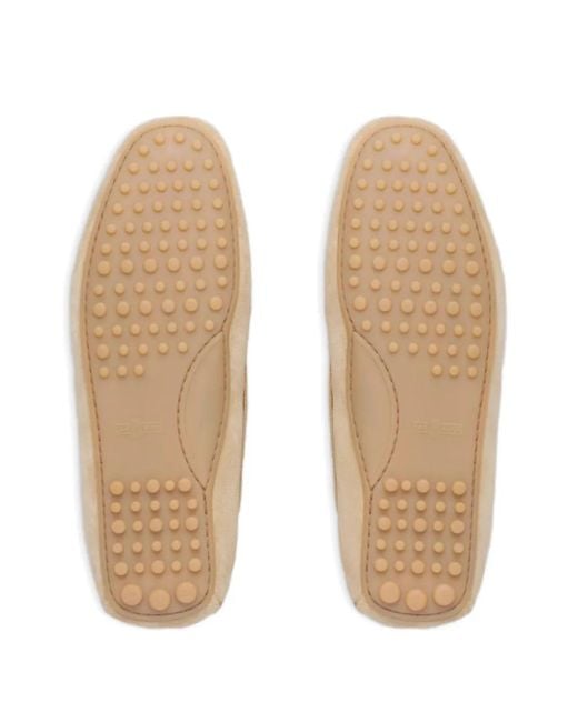 Car Shoe Natural Bow-Detailing Suede Loafers for men