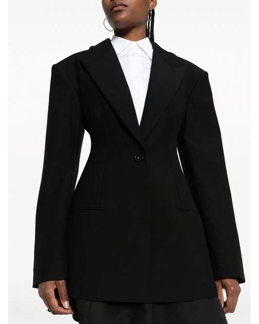 Stella McCartney Black Fitted-Waist Single-Breasted Blazer