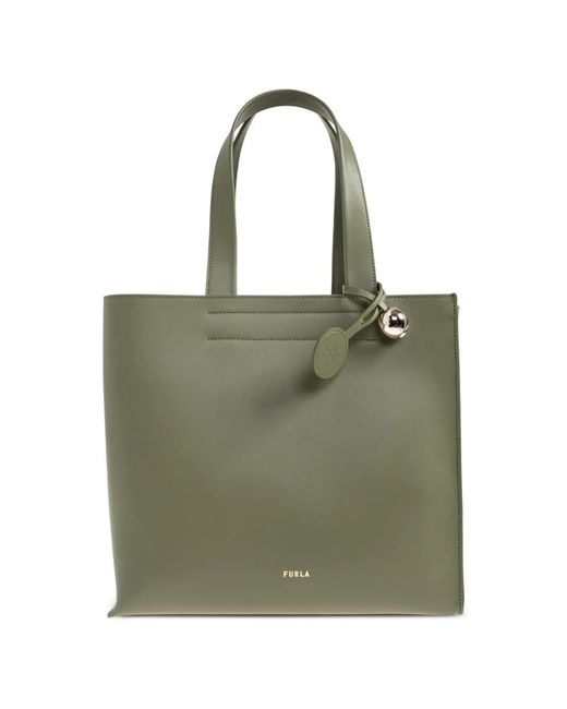 Furla Green Charm Strap Tote Bag