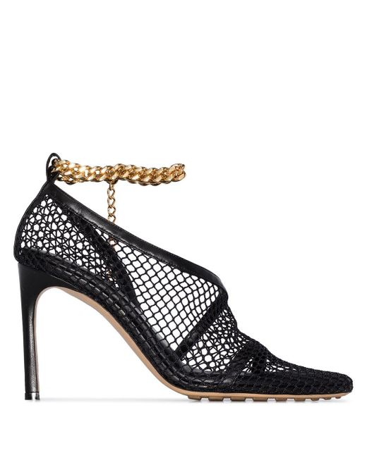 Bottega Veneta Chain-detail Leather And Mesh Courts in Black - Save 61% -  Lyst