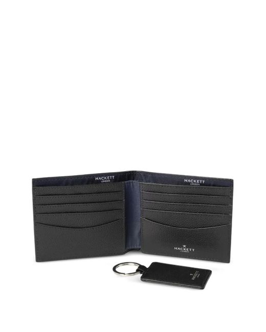 Hackett Gray Textured Keyring Bifold Wallet for men
