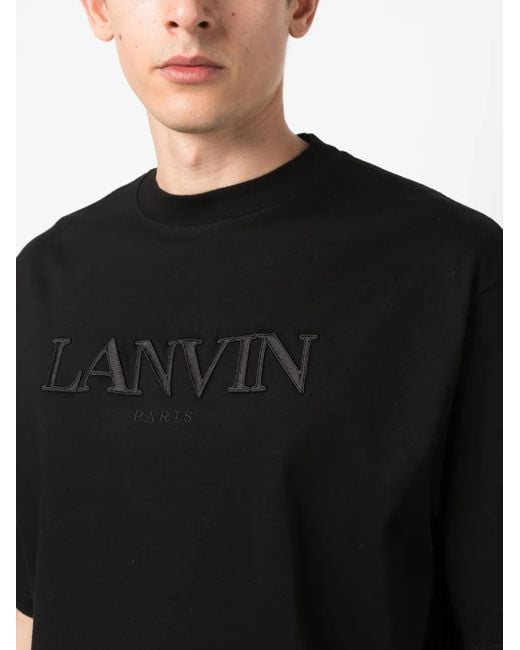 Lanvin Black Logo Cotton T-Shirt for men