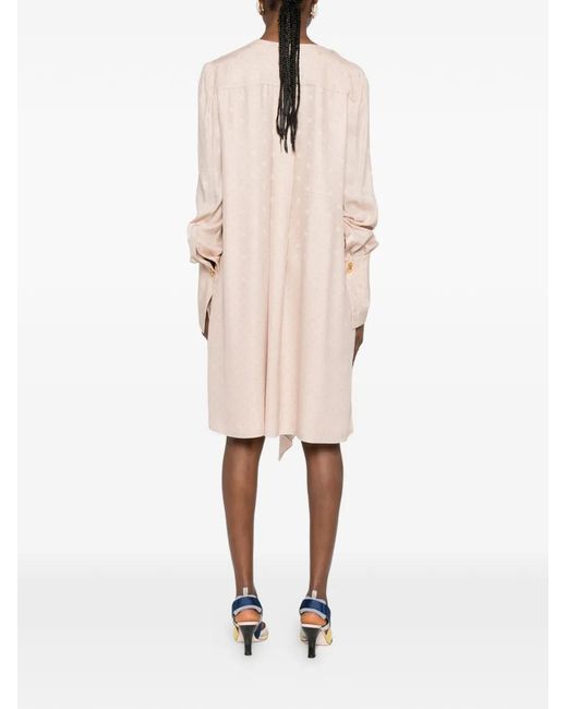 Fendi Pink V-Neck Mini Dress