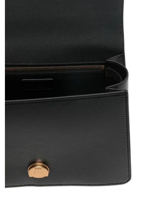 Pinko Black Love One Logo-Plaque Tote Bag