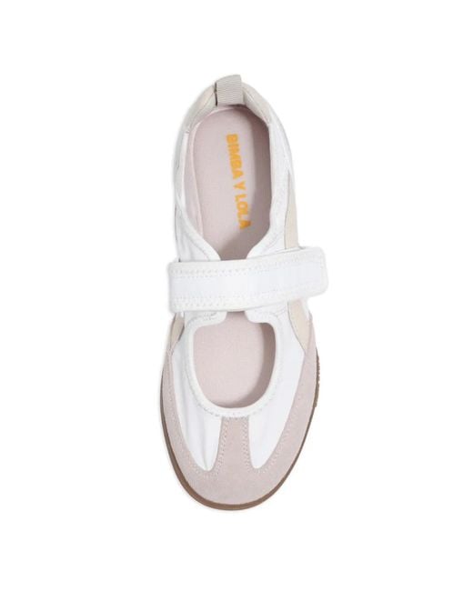 Bimba Y Lola White 13 07 Strap Ballet Flats