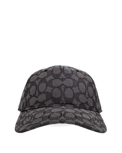 COACH Gray Logo-buckled Cap