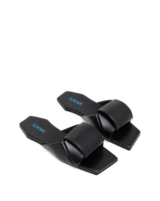 Loewe White Origami Square-Toe Sandals