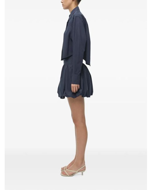 Jonathan Simkhai Blue Renata Cropped Shirt