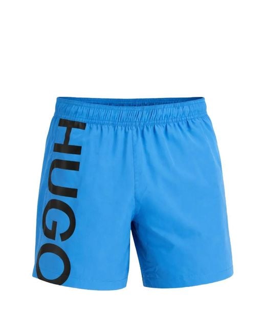 HUGO Blue Logo Elasticated Swim Trunks for men