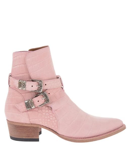 Stivaletti Con Fibbia di Amiri in Pink da Uomo