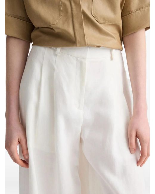 Twp White Avery Pleated Wide-Leg Trousers
