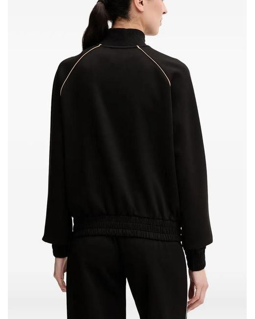 Guess Black Logo-Patch Zip-Up Track Jacket