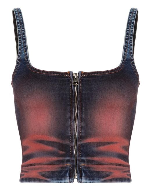 KNWLS Blue Harley Denim Crop Top