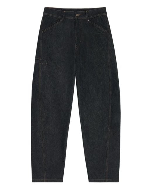 Lemaire Blue Twisted Curved-Seam Jeans for men