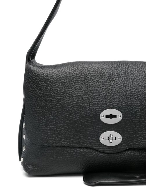 Zanellato Black Medium Postina Shoulder Bag
