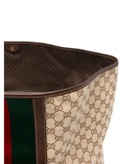 Gucci White Web-Stripe Luggage Bag for men