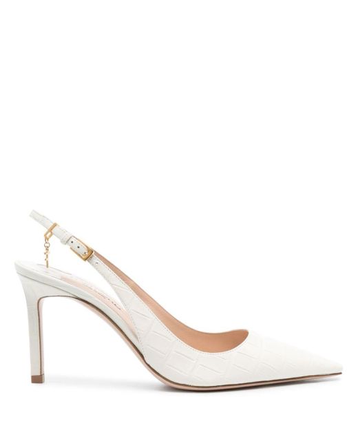 Tom Ford White Angelina 55mm Leather Pumps