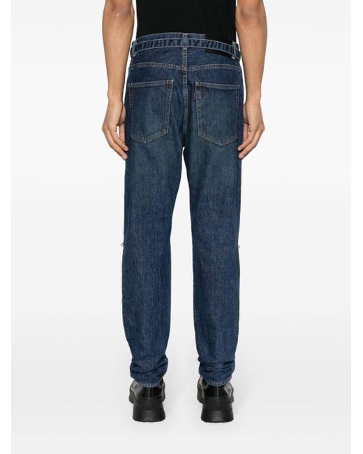 Jeans affusolati con cintura di Sacai in Blue da Uomo