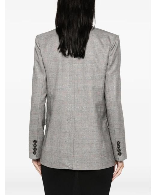 ERMANNO FIRENZE Gray Prince Of Wales Check Double-Breasted Jacket
