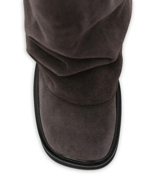 The Attico Black Slouchy Suede Boots