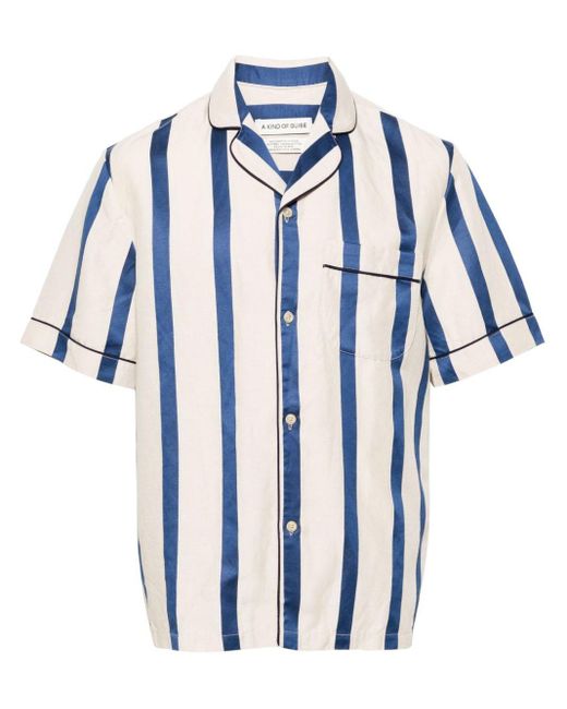 A Kind Of Guise Blue Cesare Striped Shirt for men