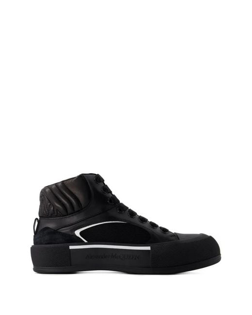 Alexander McQueen Black Deck Lace-Up Sneakers for men