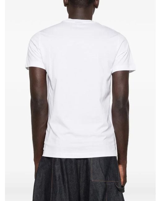 Karl Lagerfeld White Logo-Print T-Shirt for men