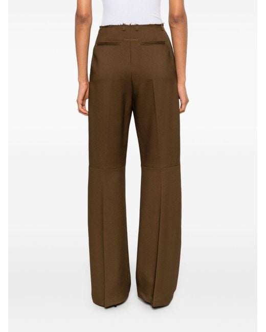 MM6 by Maison Martin Margiela Brown Frayed Trousers