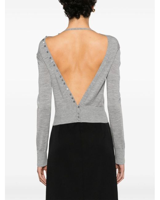 Jacquemus Gray Le Pull Rica Pullover mit Schaldetail