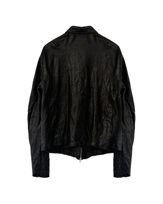 SAN263-1 Black Embroidered Leather Jacket for men