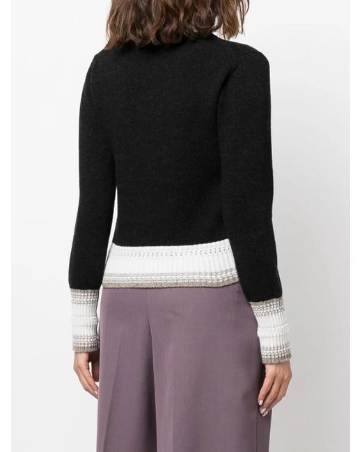 Barrie Black V-Neck Cashmere Sweater